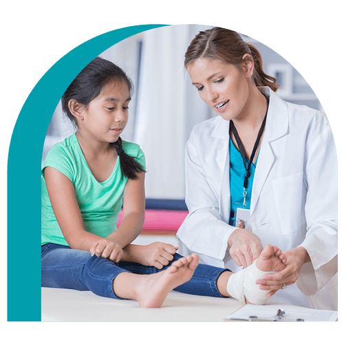doctor with young female patient